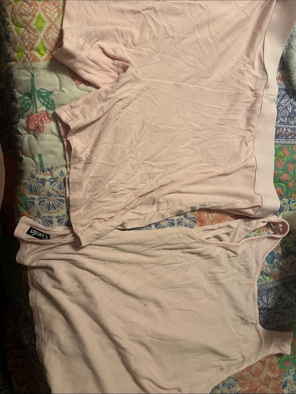 Light Pink Ribbed Tank Top and Boxers by Comfrt - Picture 4 of 4